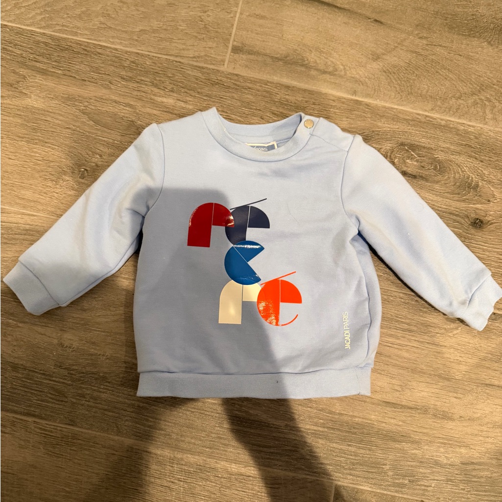 Jacadi Light Blue Graphic Pullover Sweatshirt